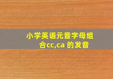 小学英语元音字母组合cc,ca 的发音